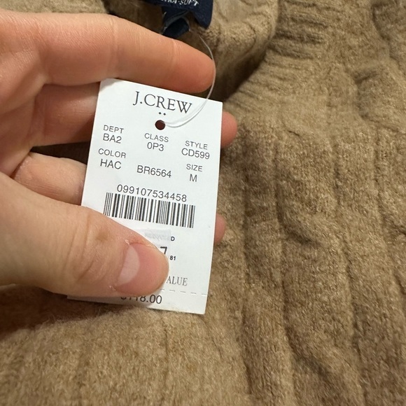J crew heather acorn Cable crewneck sweater in extra-soft yarn - Picture 4 of 4